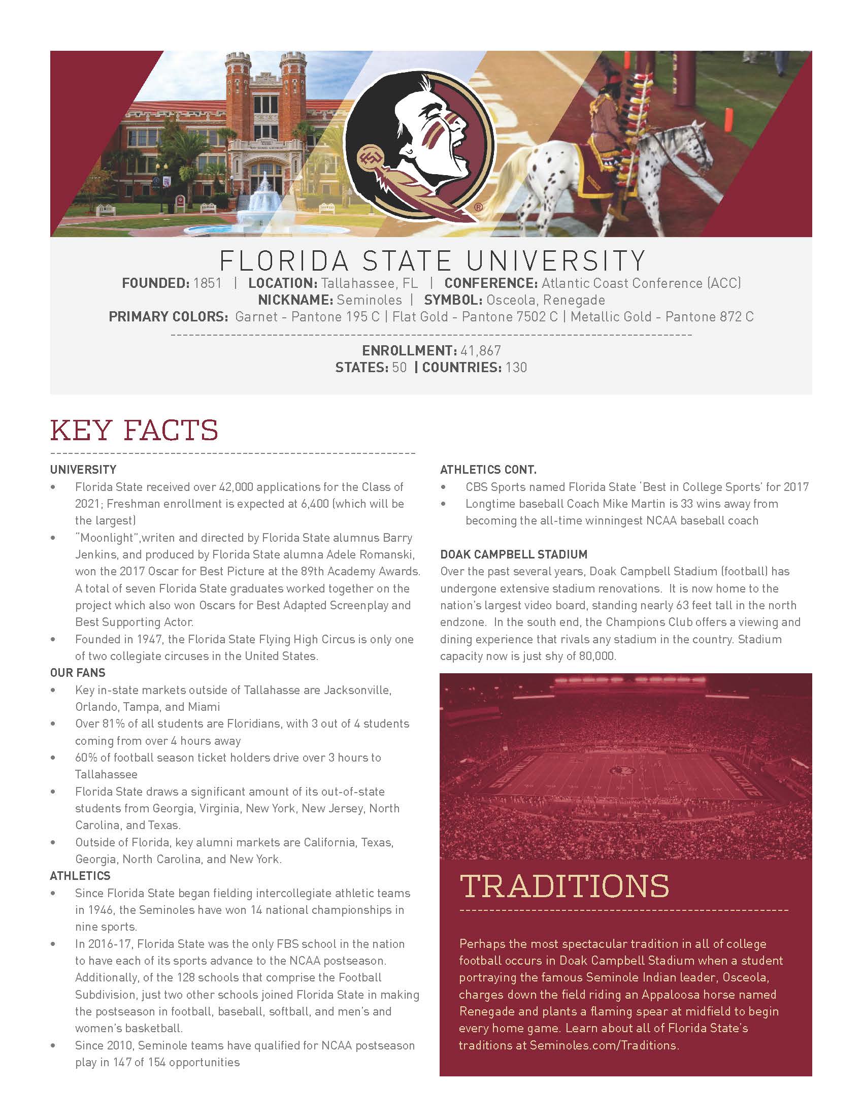 Florida State at a glance page 1